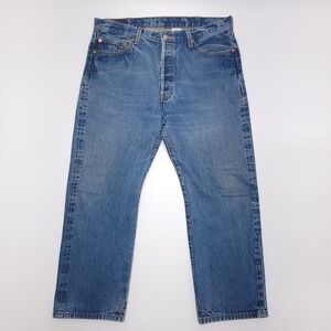 Vintage Levis 501 XX Jeans Mens 37x28 Blue Straight Leg Medium Wash Y2K Denim